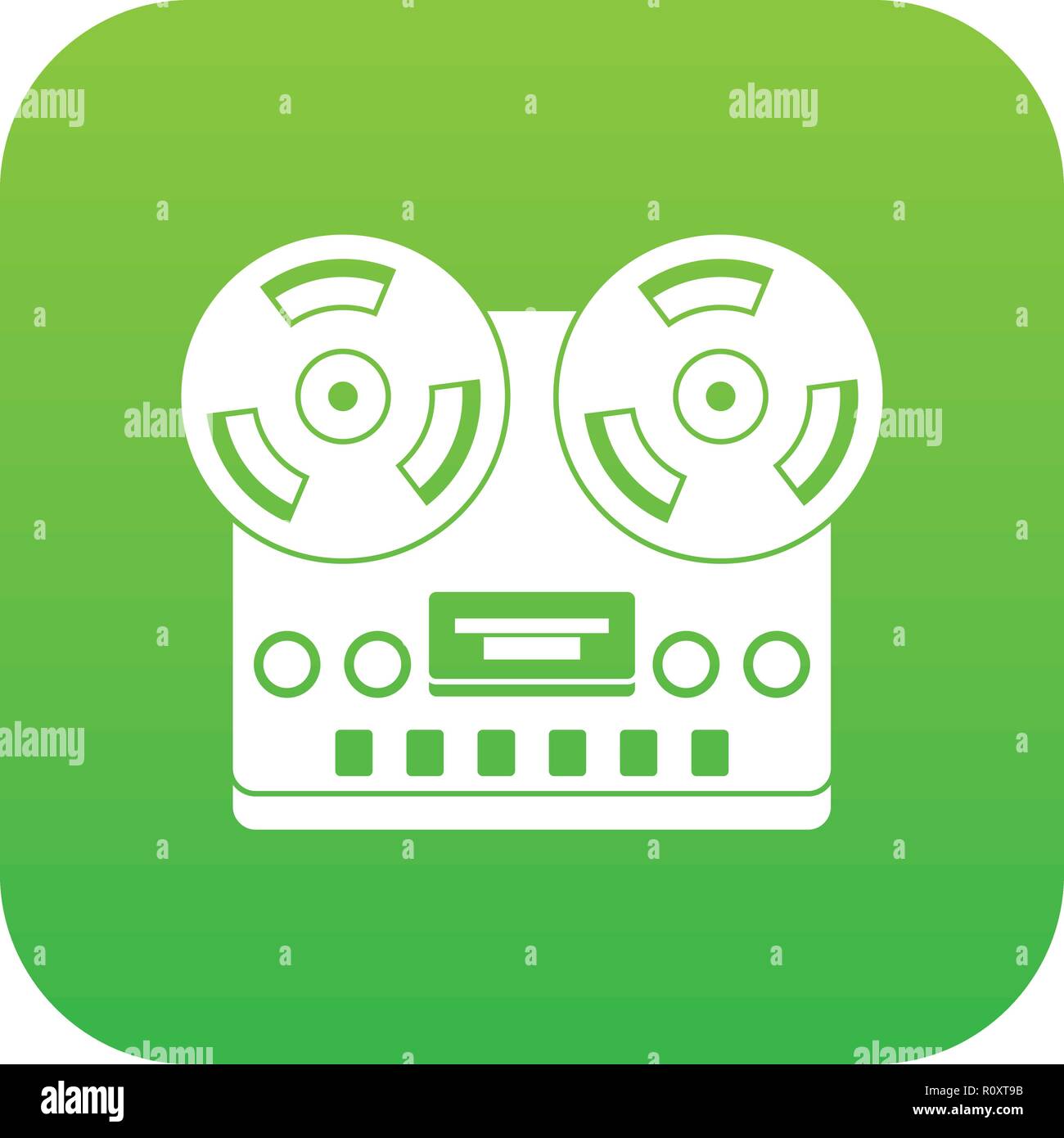 Retro tape recorder icon digital green Stock Vector