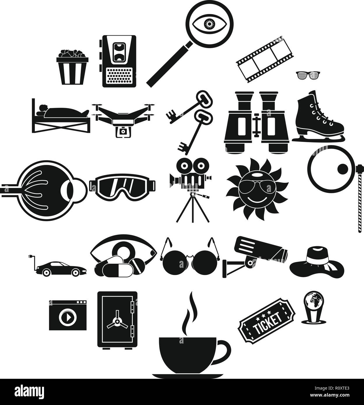 Eyeglasses icons set, simple style Stock Vector Image & Art - Alamy