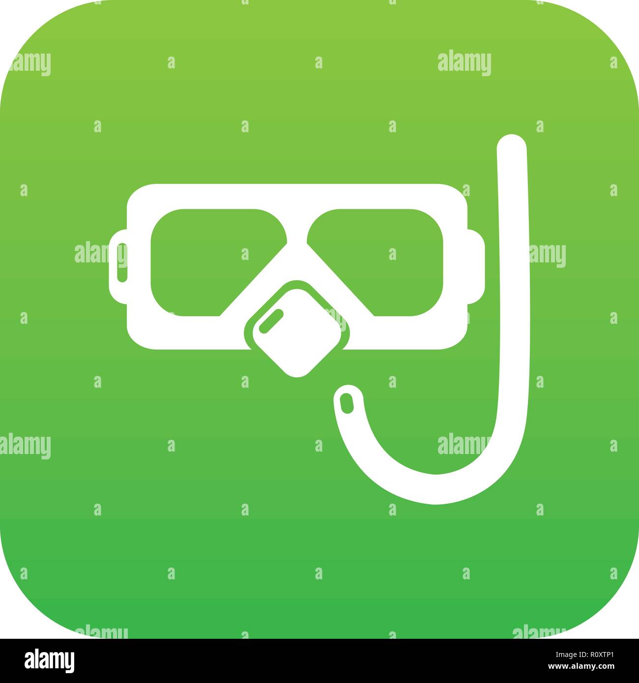 Diving mask snorkel icon green vector Stock Vector Image & Art - Alamy