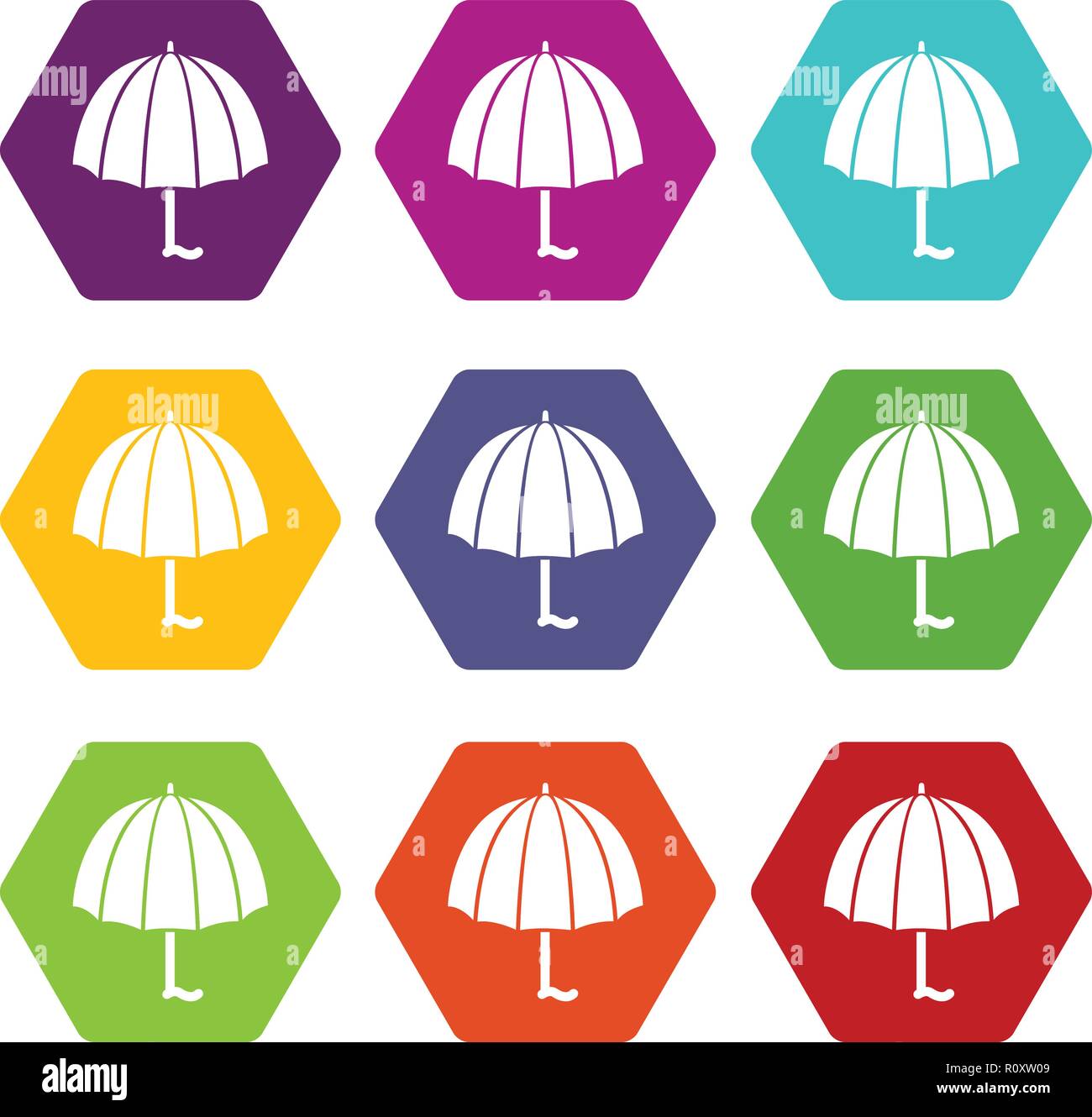 Fashion umbrella icons set 9 vector Stock Vector Image & Art - Alamy
