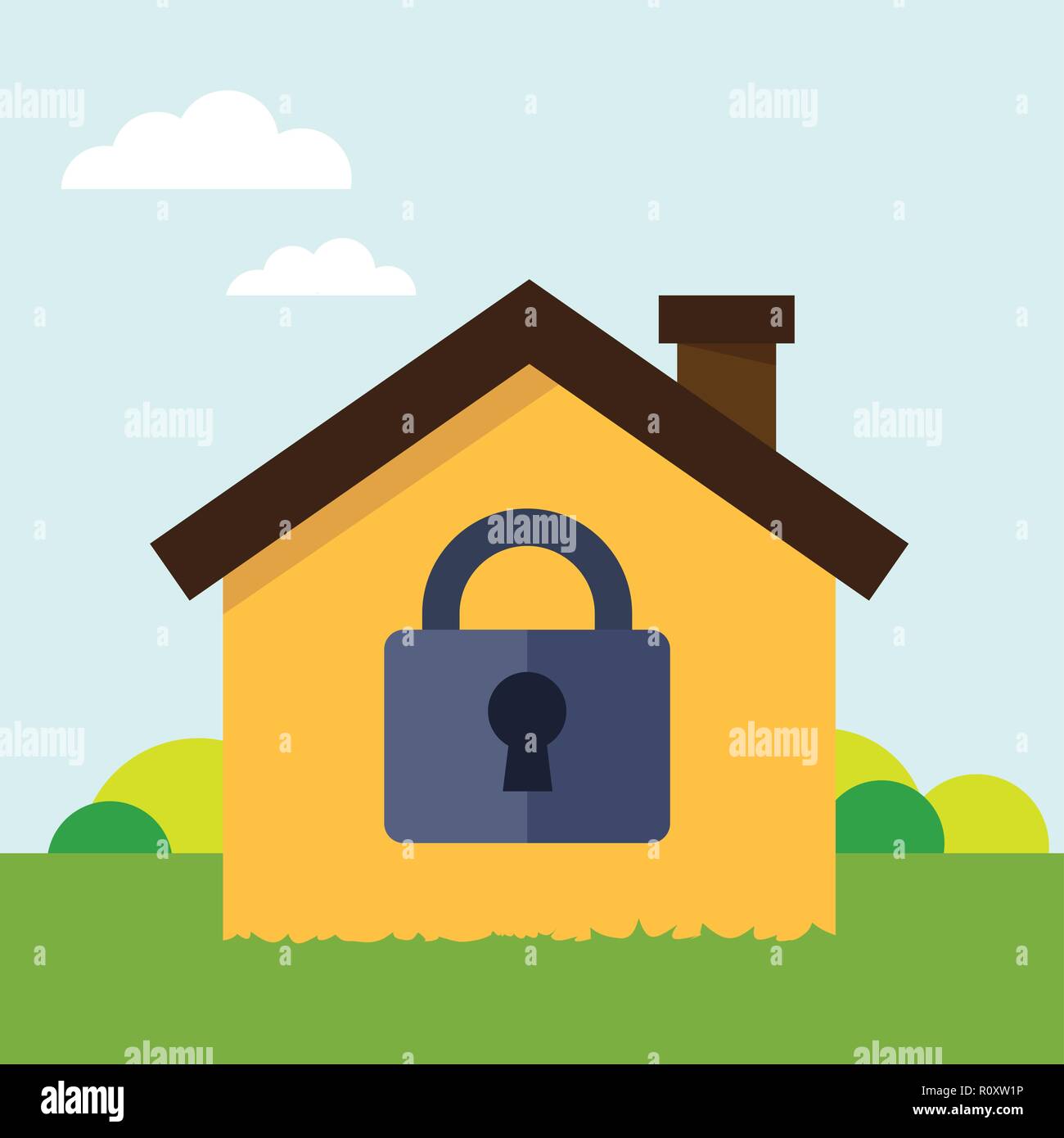 Vector illustration concept of protection house Stock Vector Image ...