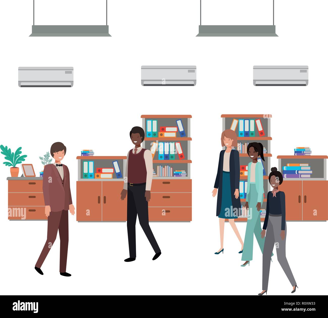 group of people business in the work office Stock Vector Image & Art ...