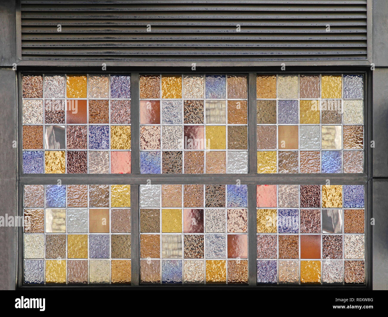Stained Glass Window Made With Coloured Mosaic Pieces Stock Photo Alamy