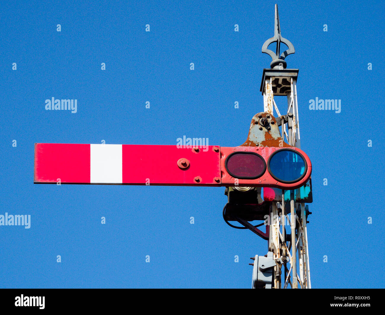 Old Railway semaphore signals Stock Photo