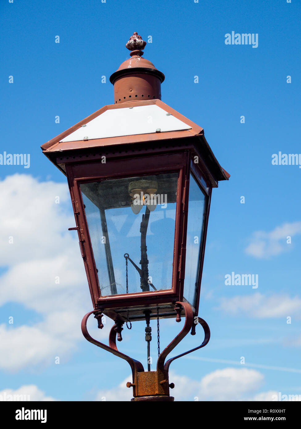 Old station gas lamp Stock Photo