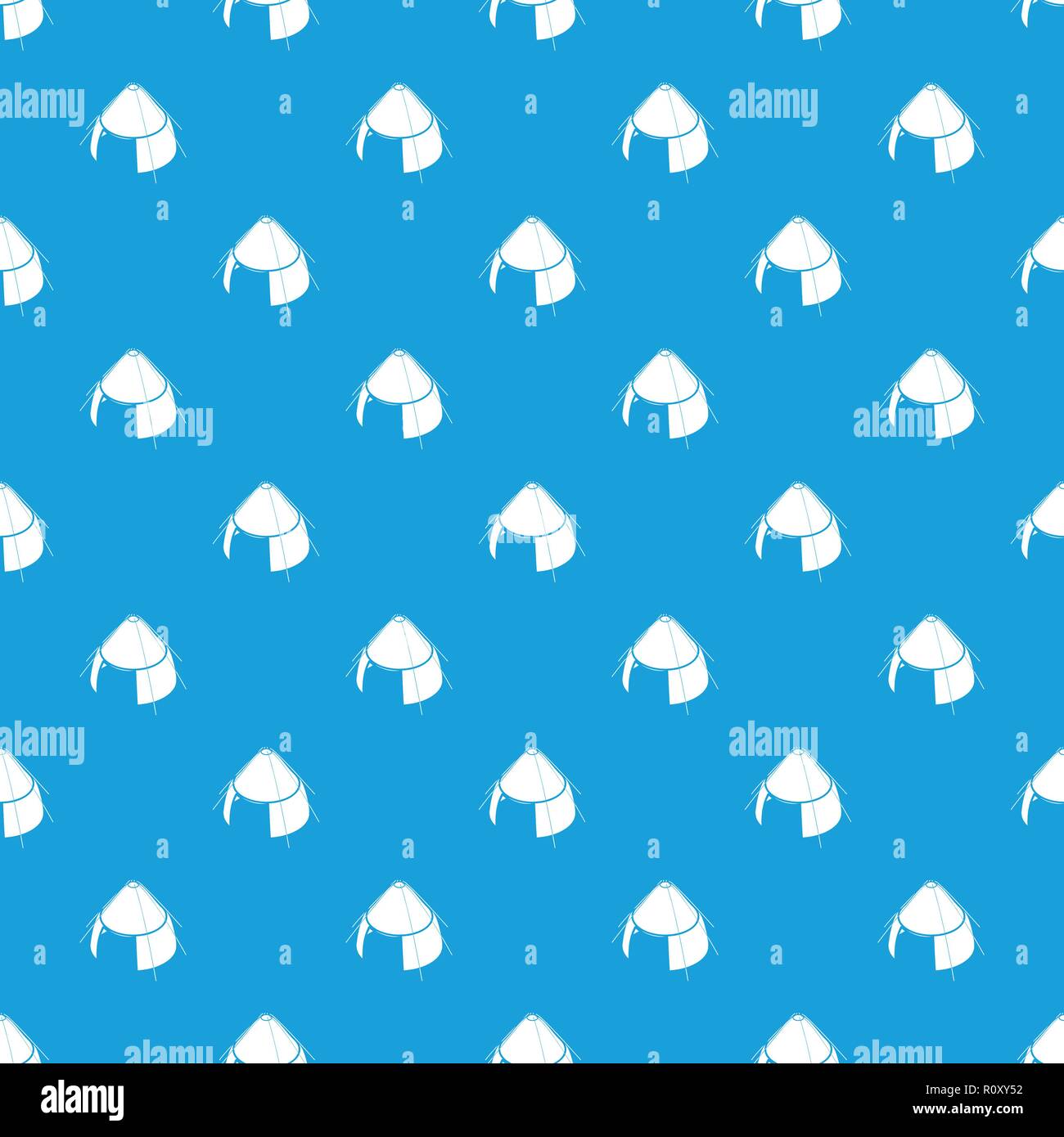 Conic tent pattern vector seamless blue Stock Vector
