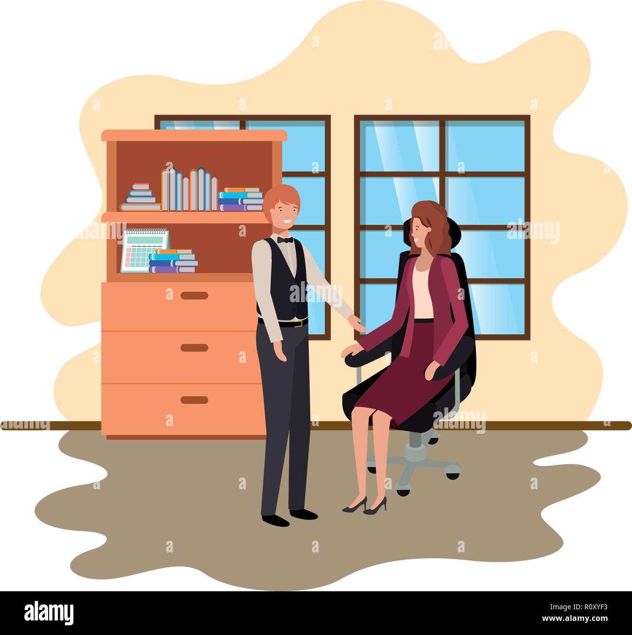 couple of business in the work office avatar character Stock Vector ...