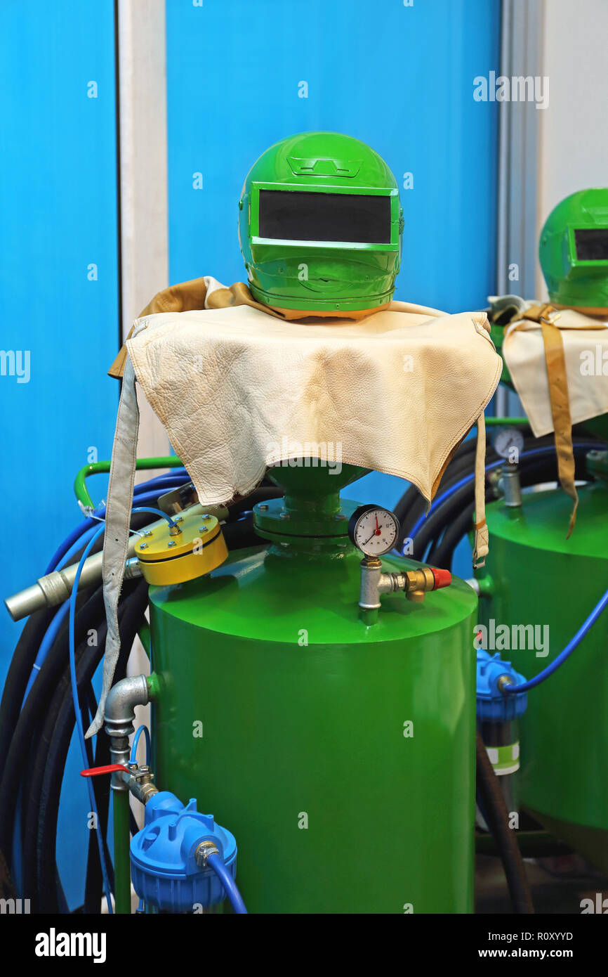 Tools and Protection Equipment for Sandblasting Stock Photo Alamy