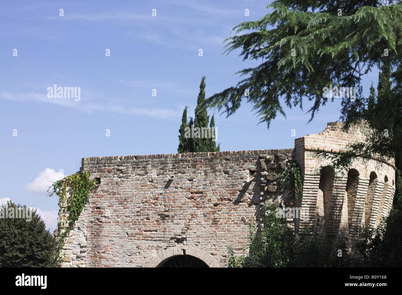 Ruins of a tower in Tolentino (Marche, Italy, Europe) Stock Photo