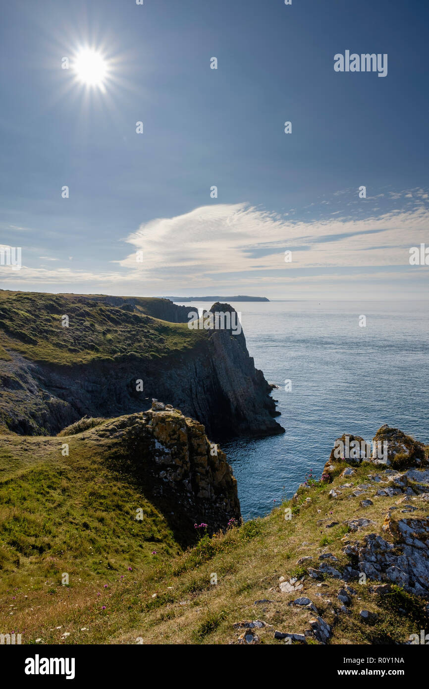 LYDSTEP HEADLAND PEMBROKESHIRE NATIONAL PARK UK Stock Photo