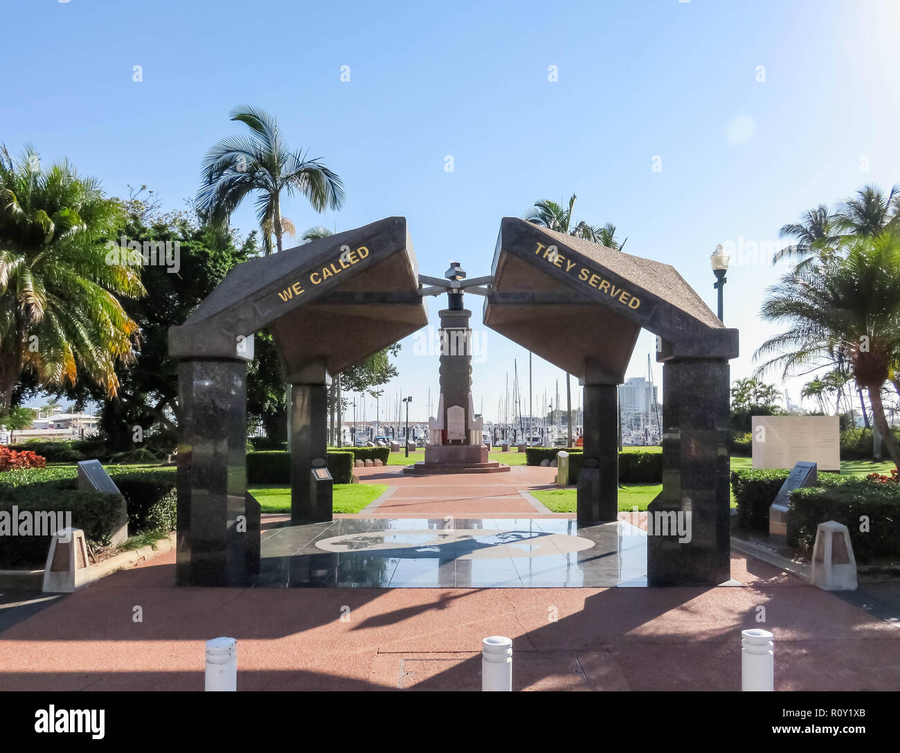 Townsville, Queensland / Australia - September 13, 2018: Anzac Memorial Park, Townsville. The Strand Park, Townsville War Memorial. Stock Photo