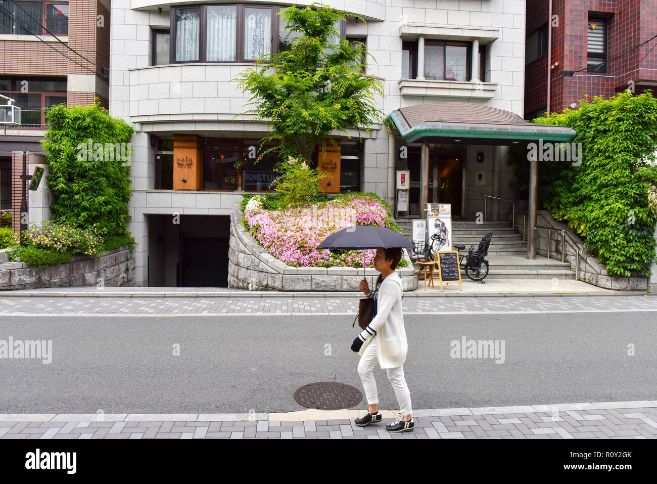Commercial street, Nakagyo-Ku, Nakagyo, Kyoto, Japan Stock Photo