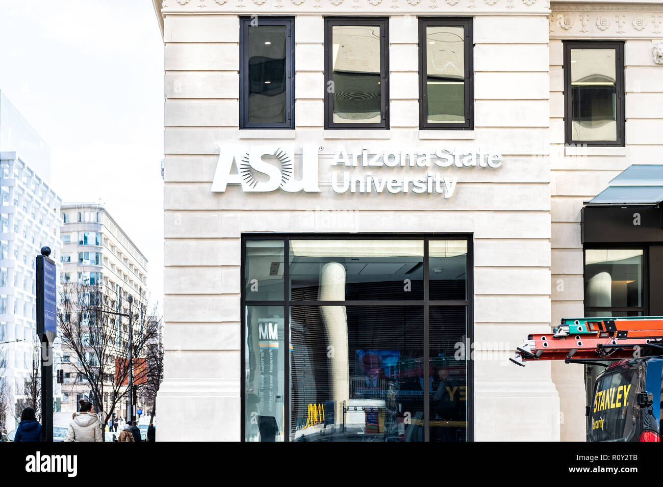 Washington DC, USA - March 9, 2018: Arizona State University ASU office, buildings, online higher education, educational institution in District of Co Stock Photo