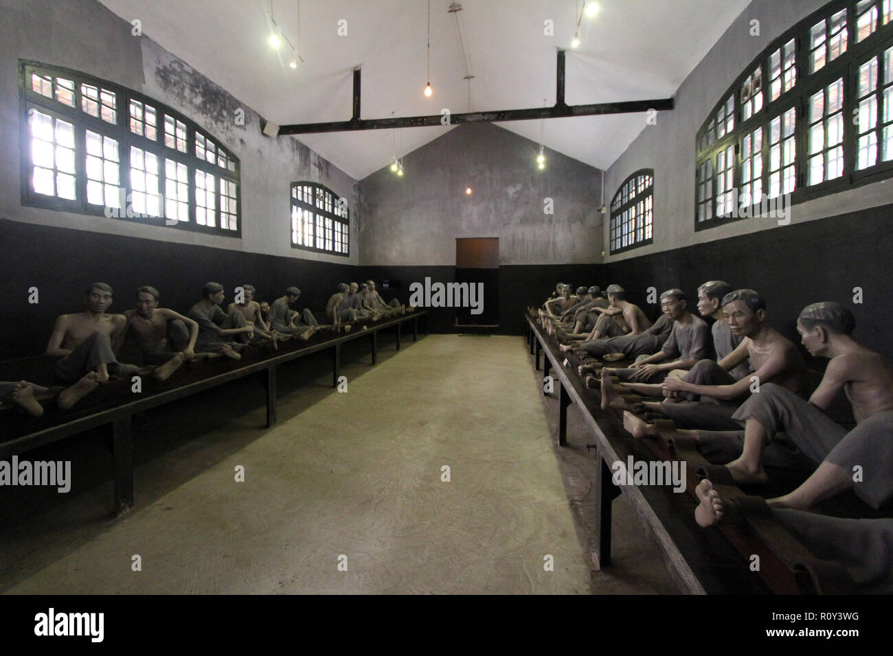 Exhibit of war prisoners, Hao Lo Prison Museum ('Hanoi Hilton'), Hanoi, Vietnam Stock Photo