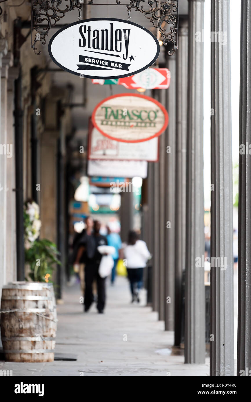 New Orleans, USA April 22, 2018 St Ann street covered sidewalk in