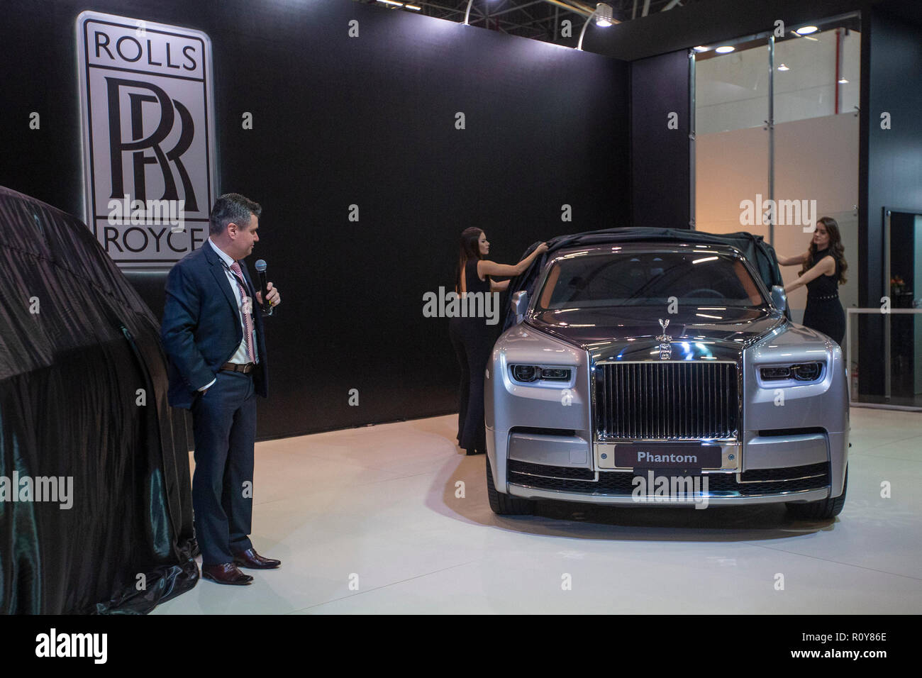 Sao Paulo, Brazil. 7th Nov 2018. SP - Sao Paulo - 07/11/2018 - Sao Paulo  International Auto Show 2018 - Rolls Royce Phantom presentation at the 30th  edition of the Sao Paulo