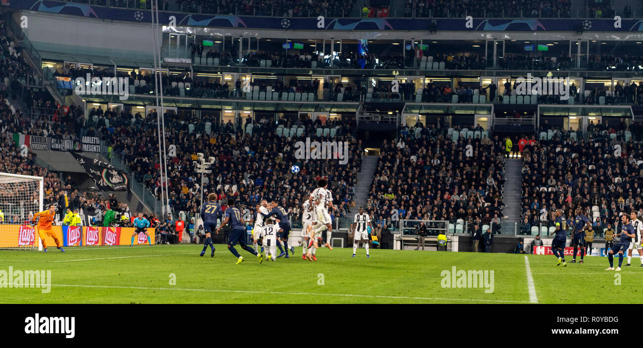 Turin, Italy. 7th Nov 2018. Juan Manuel Mata Garcia (Manchester Utd) he scored the first goal for his team   during the Uefa ' Champions League ' Group Stage H, match between Juventus 1-2 Manchester Utd  at Allianz Stadium on November 07, 2018 in Torino, Italy. (Photo by Maurizio Borsari/AFLO) Credit: Aflo Co. Ltd./Alamy Live News Stock Photo