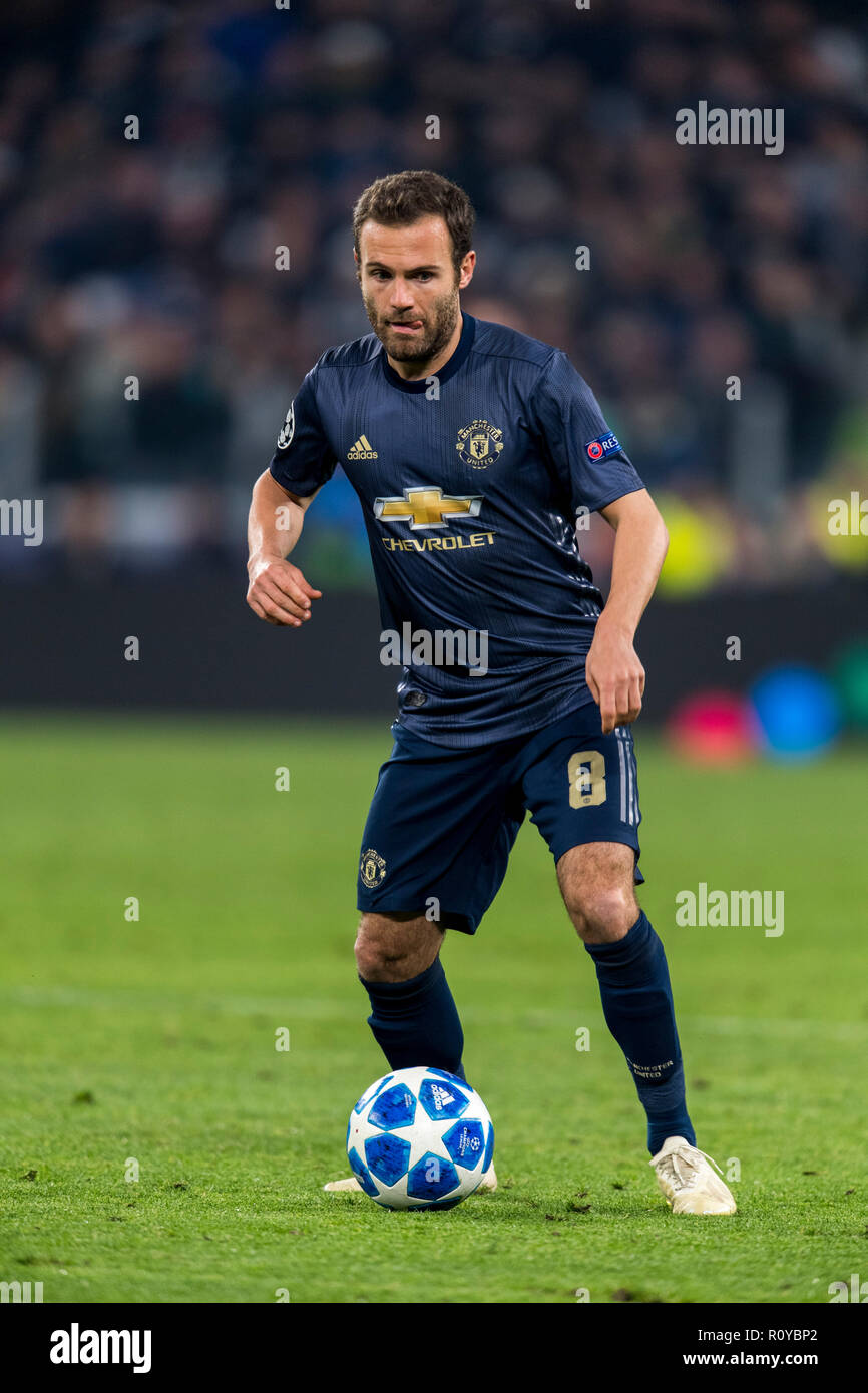 Turin, Italy. 7th Nov 2018. Juan Manuel Mata Garcia (Manchester Utd) during the Uefa ' Champions League ' Group Stage H, match between Juventus 1-2 Manchester Utd at Allianz Stadium on November 07, 2018 in Torino, Italy. Credit: Aflo Co. Ltd./Alamy Live News Stock Photo