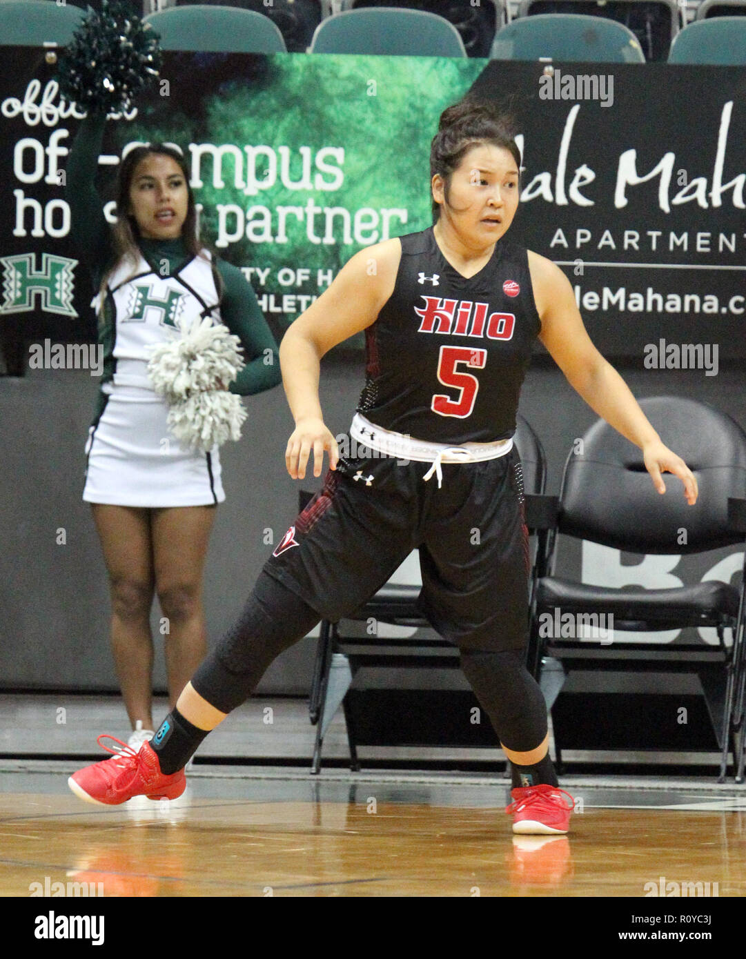 November 1, 2018 - during an exhibition game between the Hawaii Rainbow 