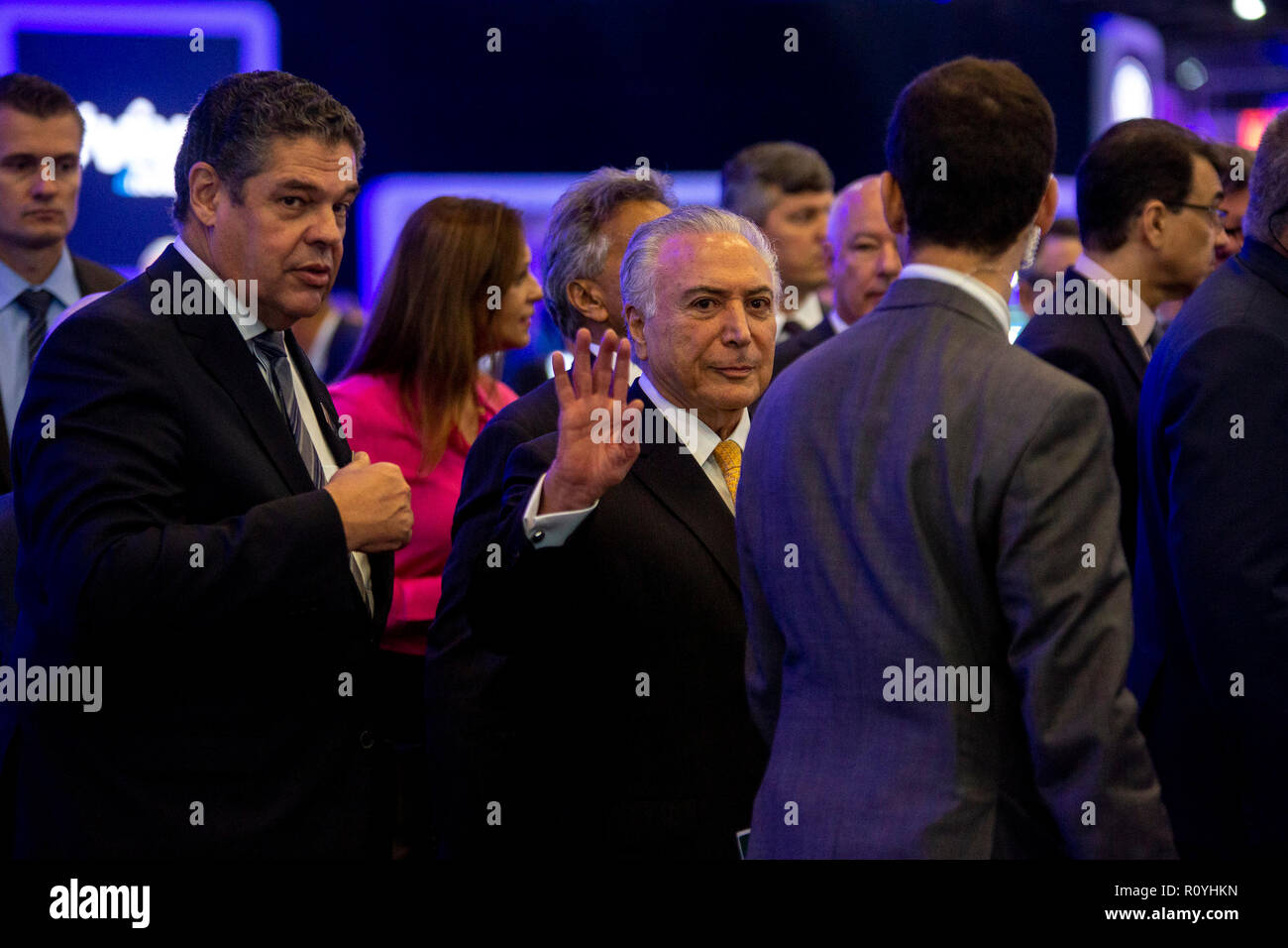 Sao Paulo, Brazil. 8th November, 2018. Michel Temer opening of the International Automobile Show - President Michel Temer will take part this Thursday 8th, the official opening of the 30th edition of the Sao Paulo International Auto Show, at Sao Paulo Expo , the event takes place from 8 to 18 this month, are about 540 vehicles exhibited distributed in 50 brands in a space of 110 thousand square meters. Photo: Suamy Beydoun / AGIF Credit: AGIF/Alamy Live News Stock Photo