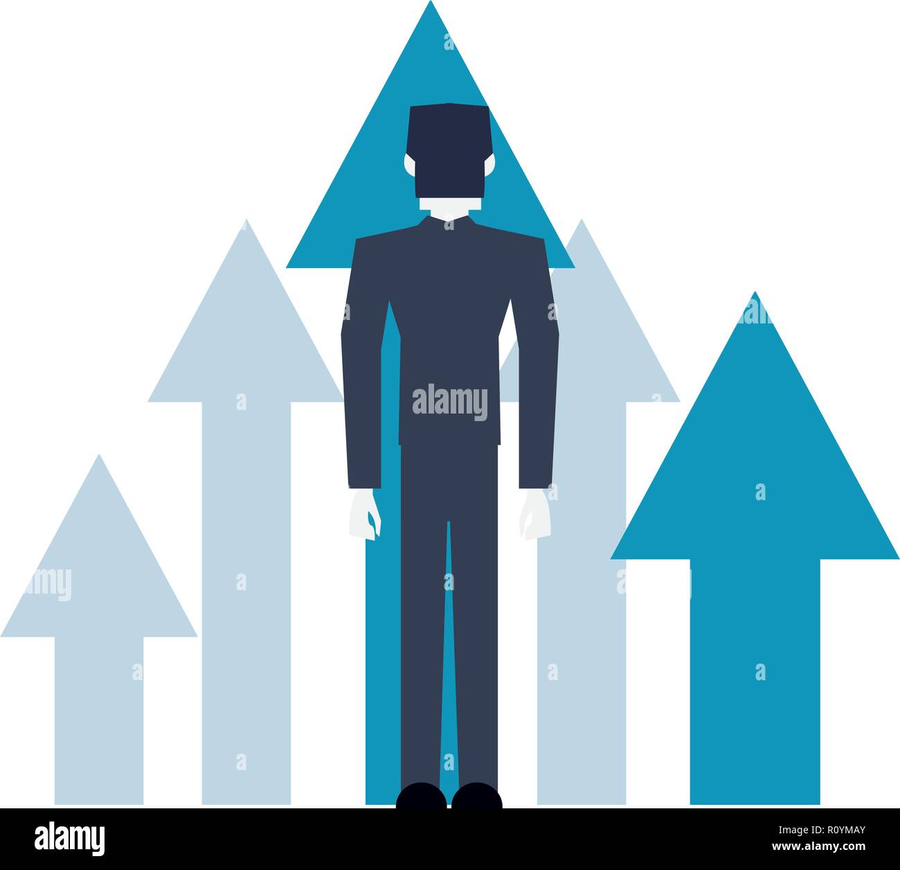 businessman with financial arrows up vector illustration Stock Vector ...