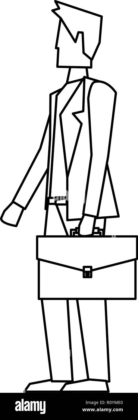 businessman with business briefcase work vector illustration Stock ...