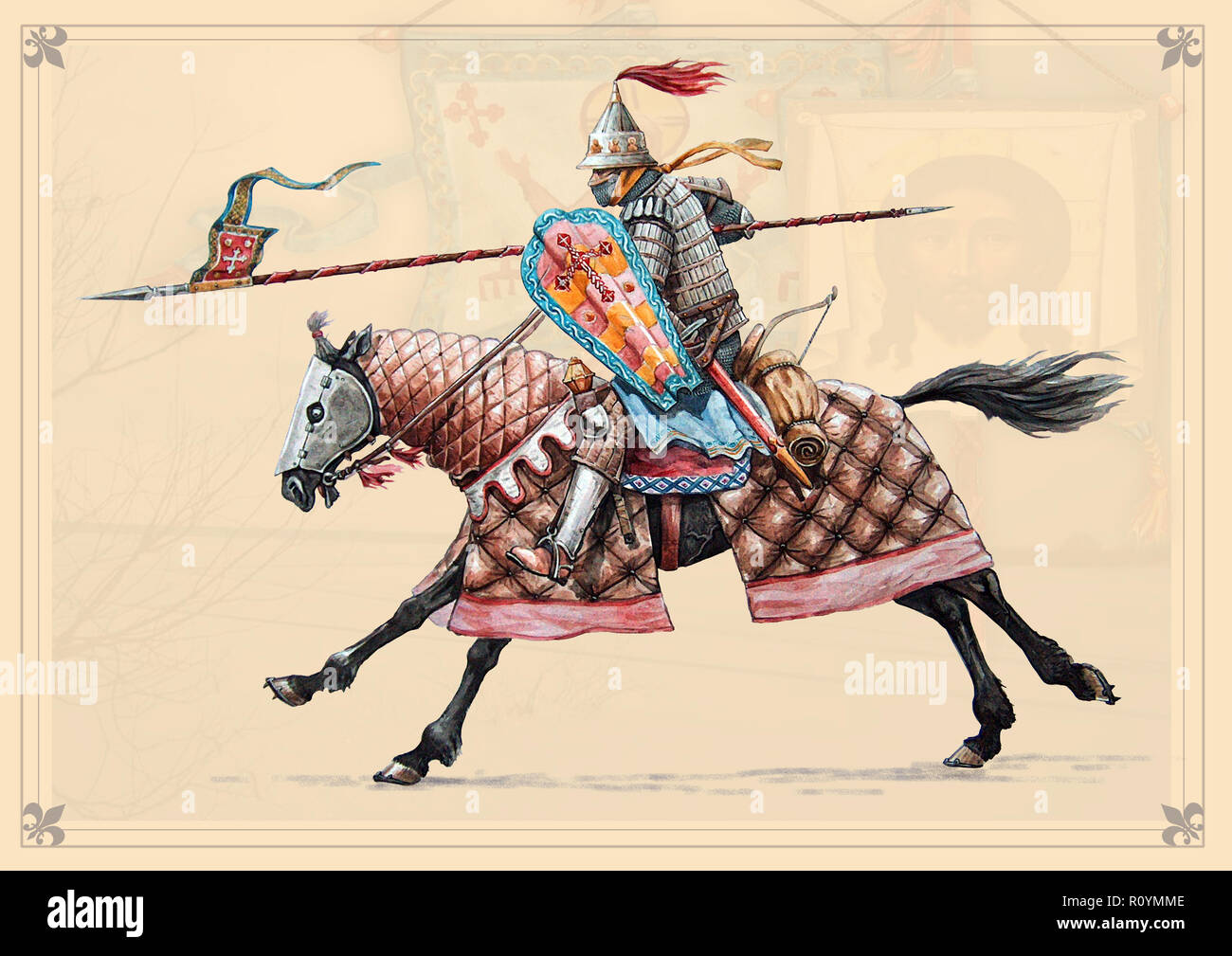 Russian knight, Peipus lake battle, 1242. Stock Photo