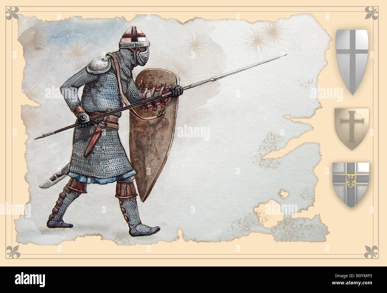 Teutonic soldier, Peipus lake battle, 1242. Stock Photo