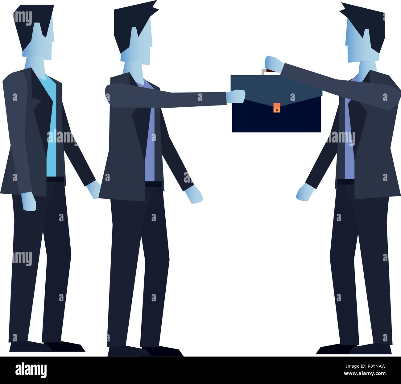 businessmen holding business briefcase work vector illustration Stock ...