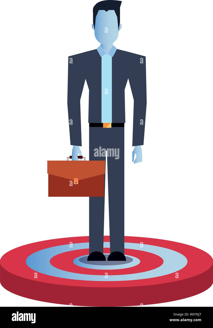 businessman with briefcase on target vector illustration Stock Vector
