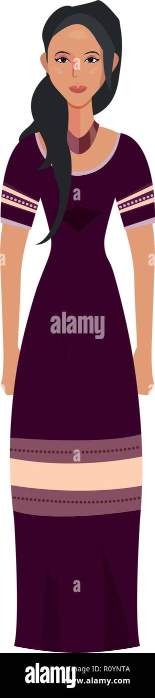 indian woman in national costume clothes vector illustration Stock ...