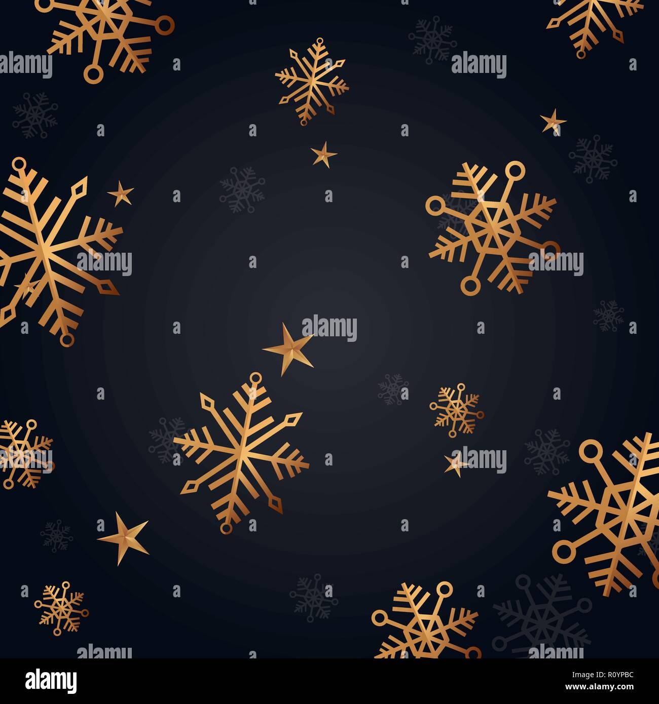 merry christmas party snowflakes golden stars background vector ...
