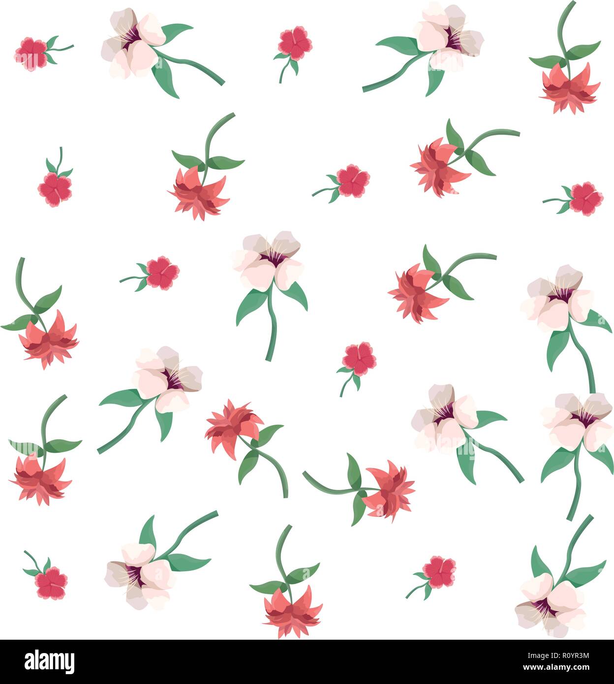 flowers leaves decoration pattern background vector illustration Stock ...