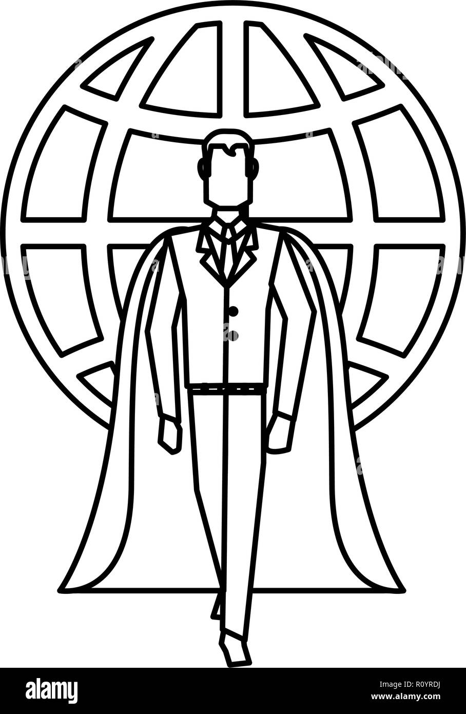businessman superhero character world business vector illustration ...