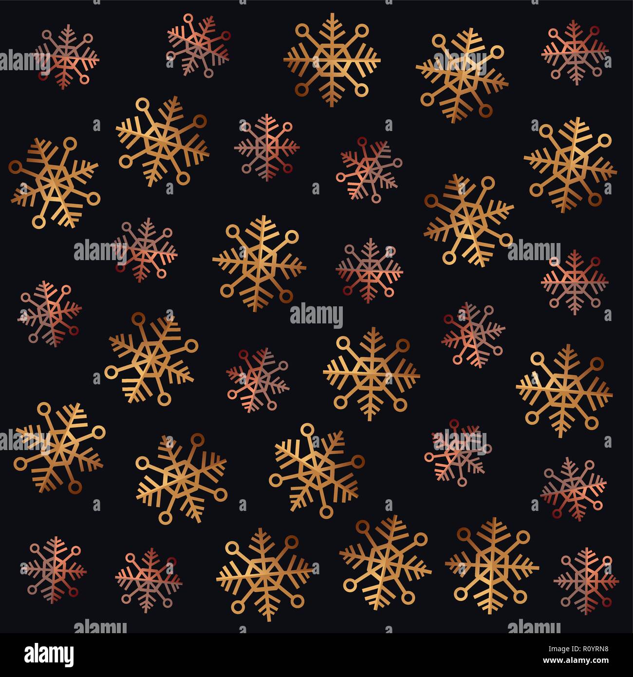 gold snowflake on dark background merry christmas vector illustration ...