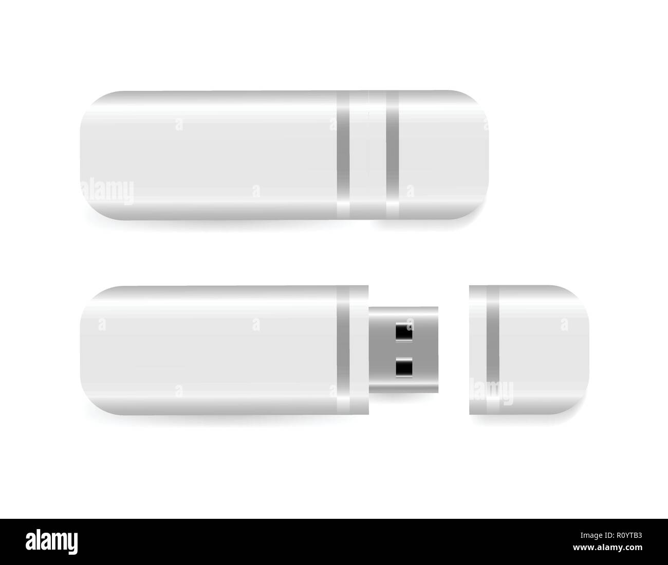USB Flash Drive isolated on white background. Vector illustration Stock Vector