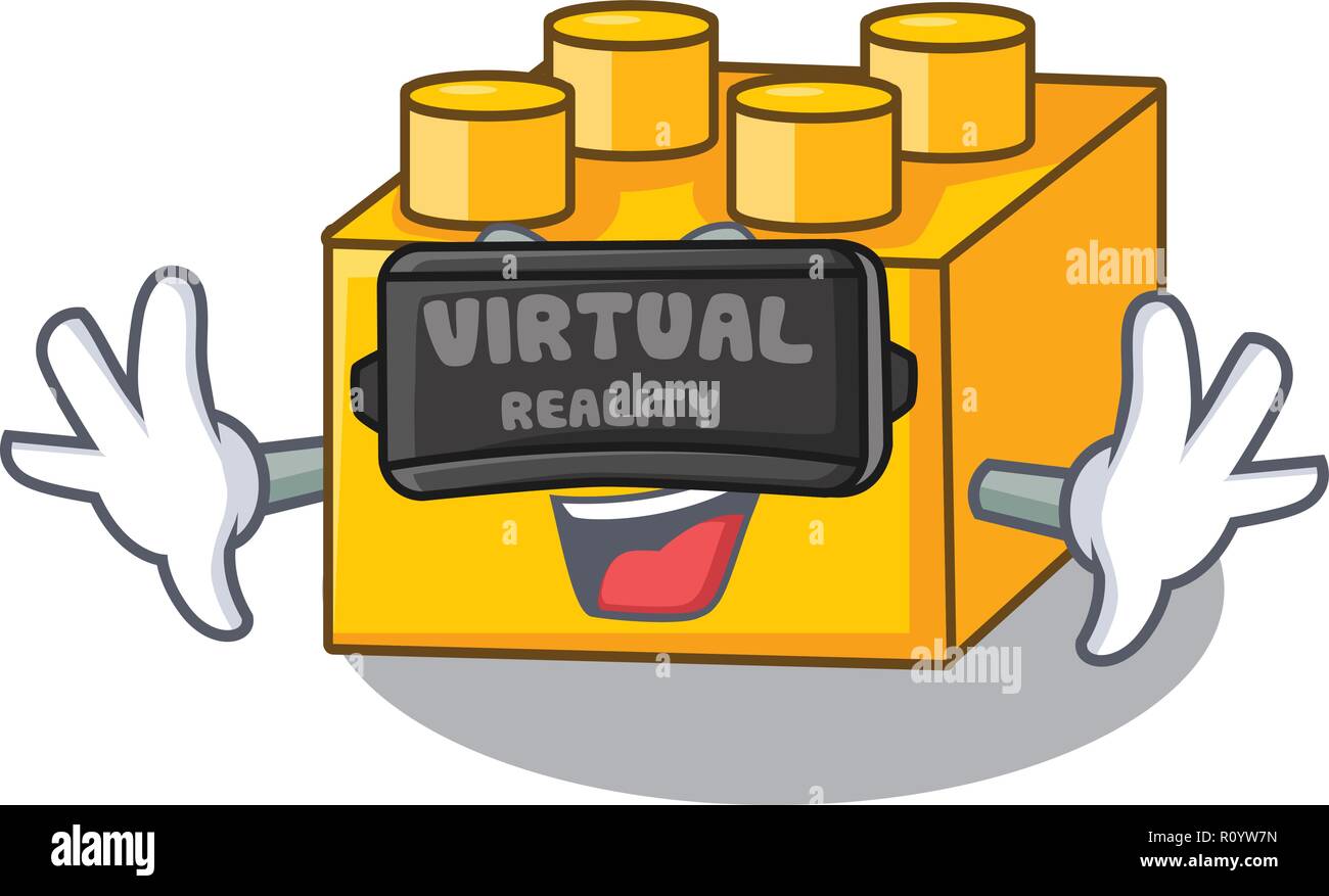 Virtual reality building Blocks tyos Isolated on cartoon Stock Vector