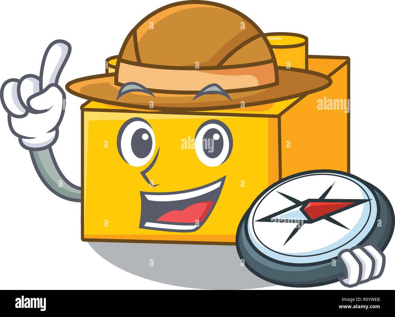 Explorer building Blocks tyos Isolated on cartoon Stock Vector Image