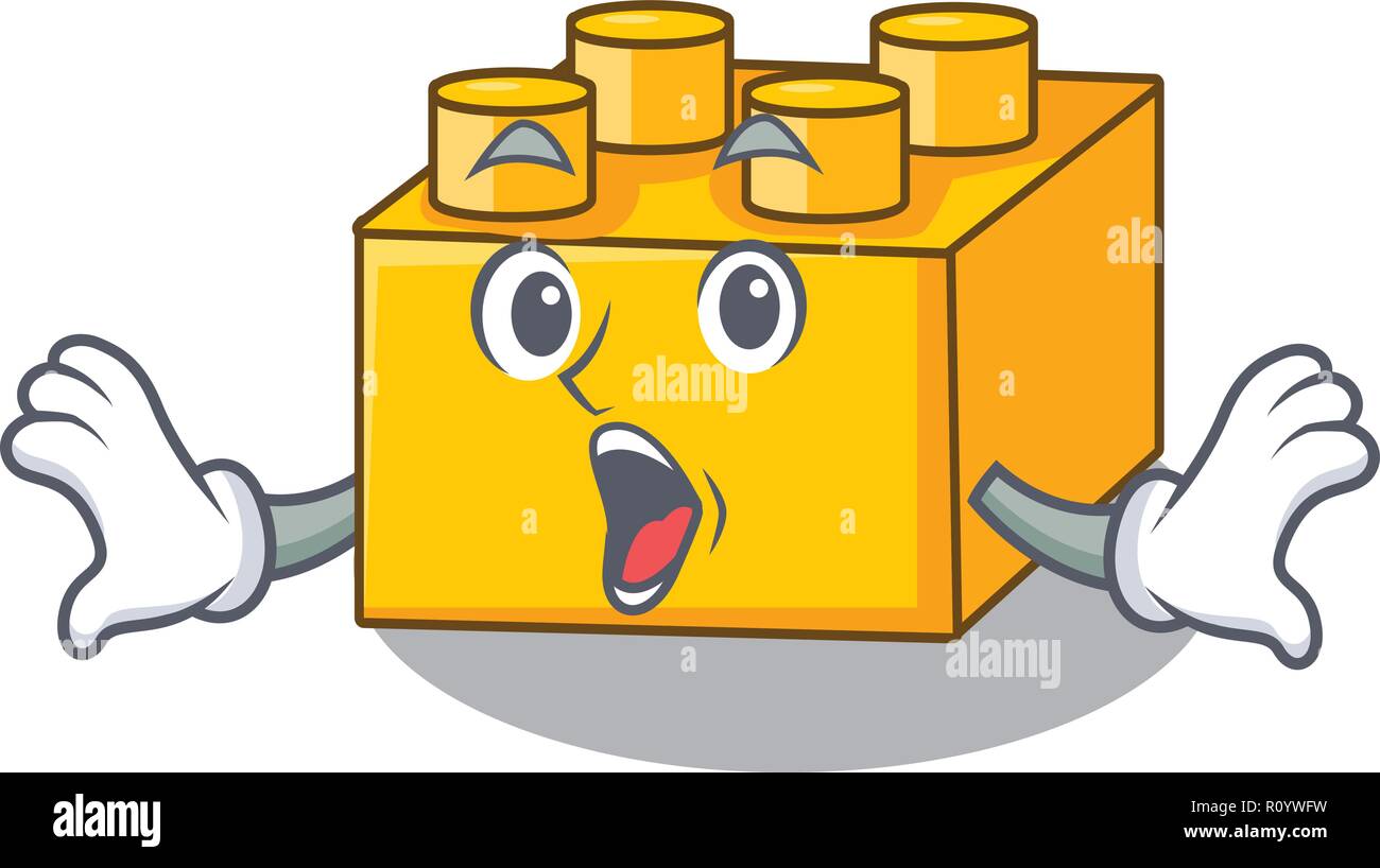 Surprised building Blocks tyos Isolated on cartoon Stock Vector Image ...