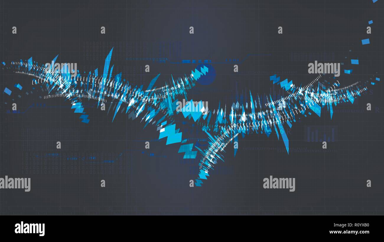 Technological abstract future digital system data flow background vector design Stock Vector