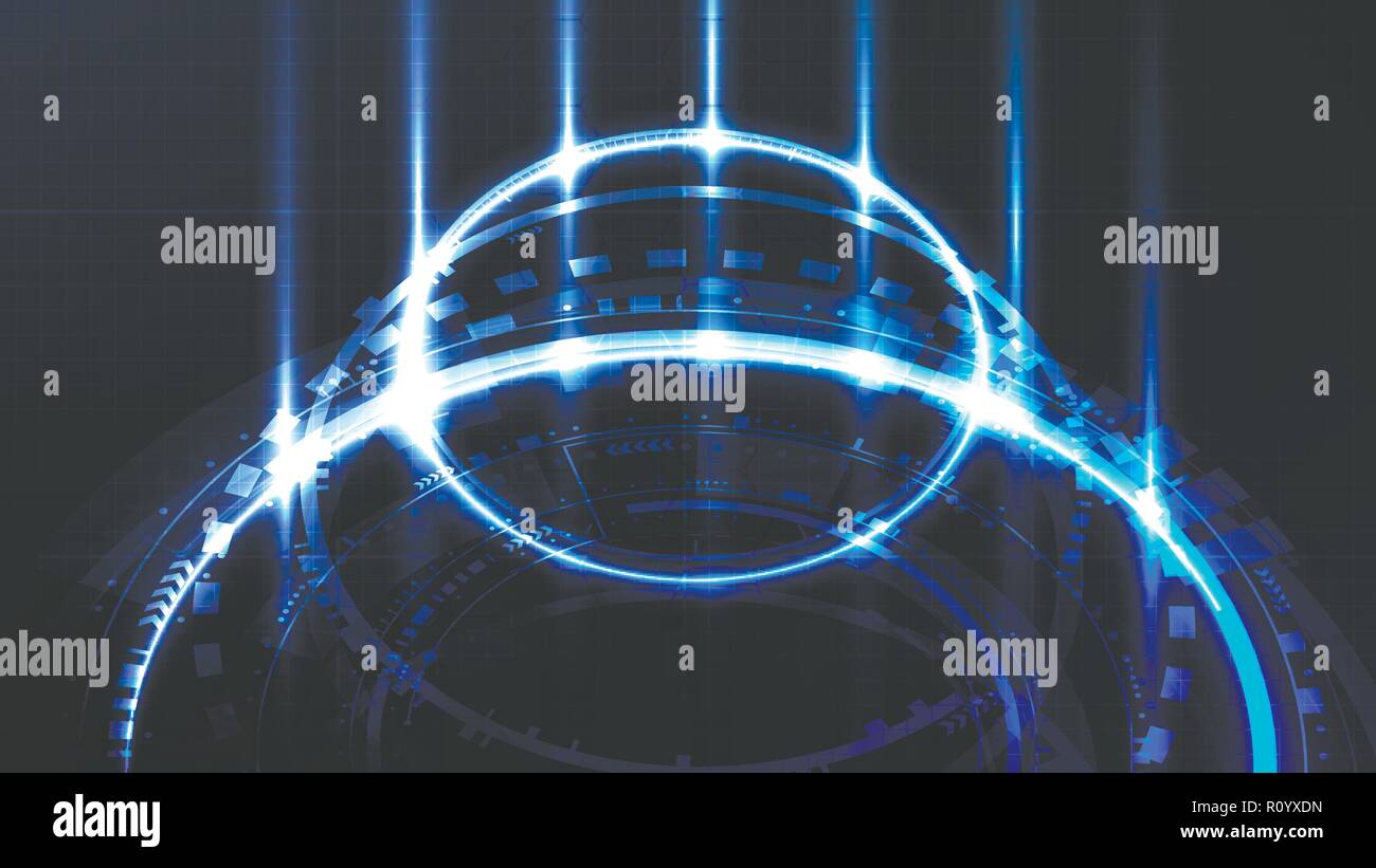 Technological future cyber interface hud abstract background template vector design Stock Vector