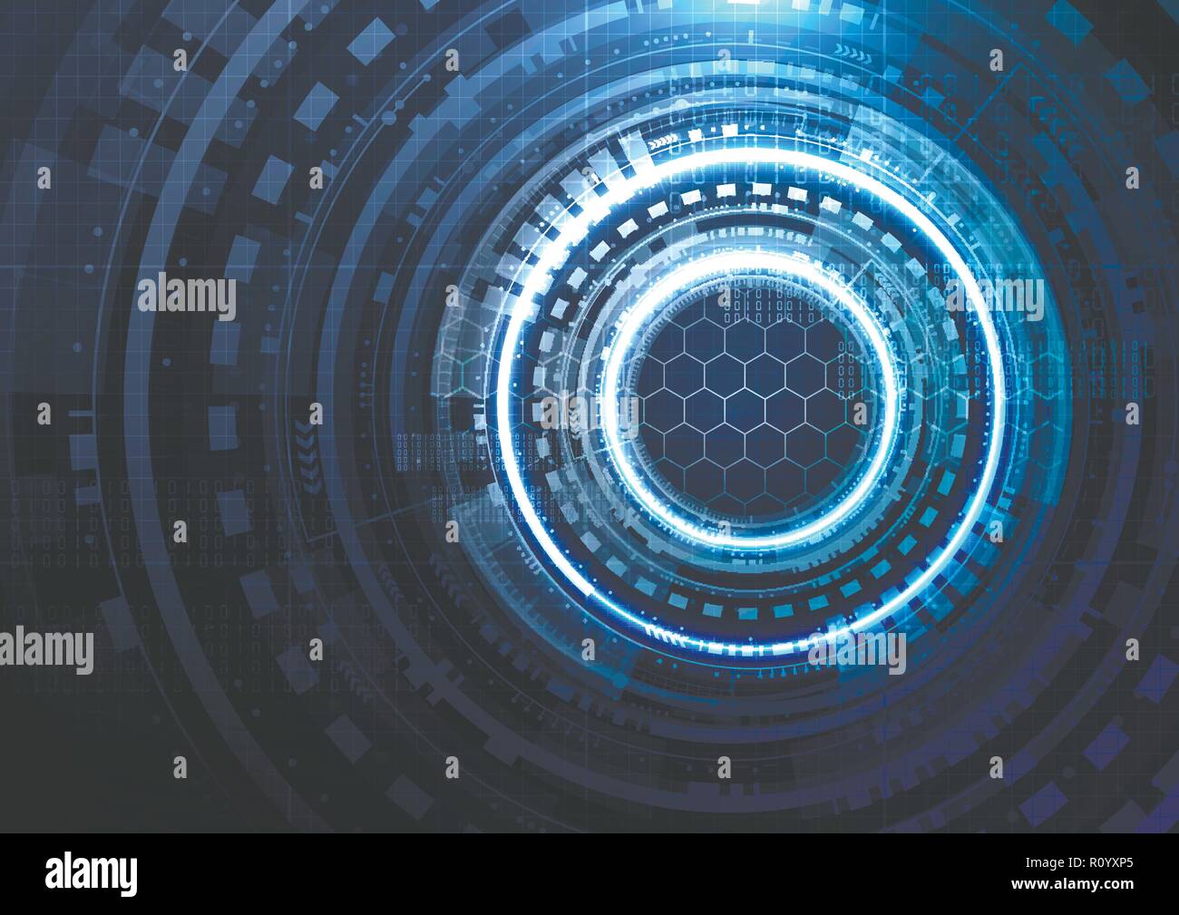 Technological interface future system hud platform abstract background vector design Stock Vector