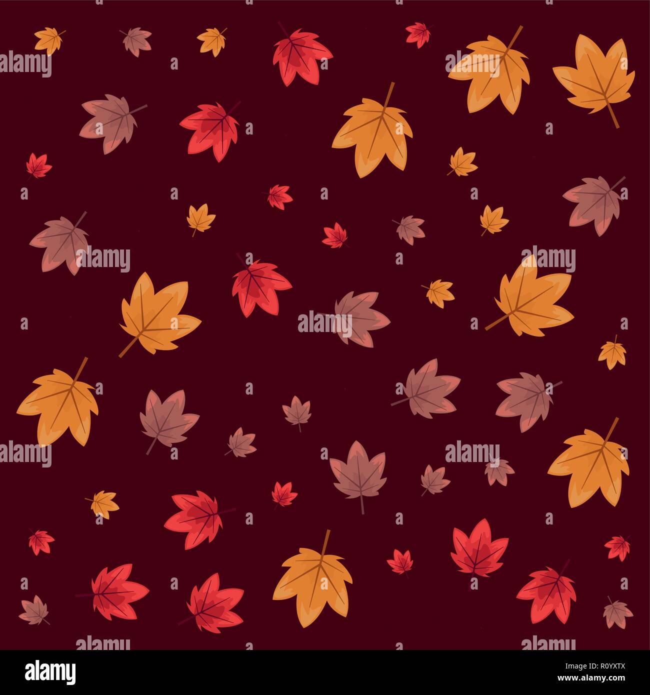happy thanksgiving tree leaves background vector illustration Stock ...