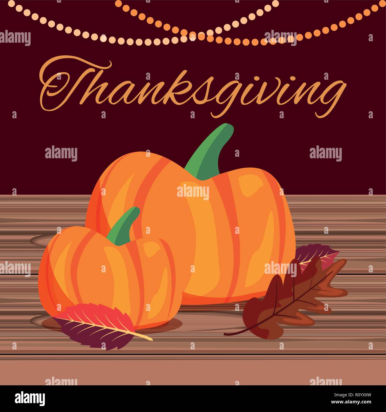 Thanksgiving background pumpkins retro card Stock Vector Images - Alamy