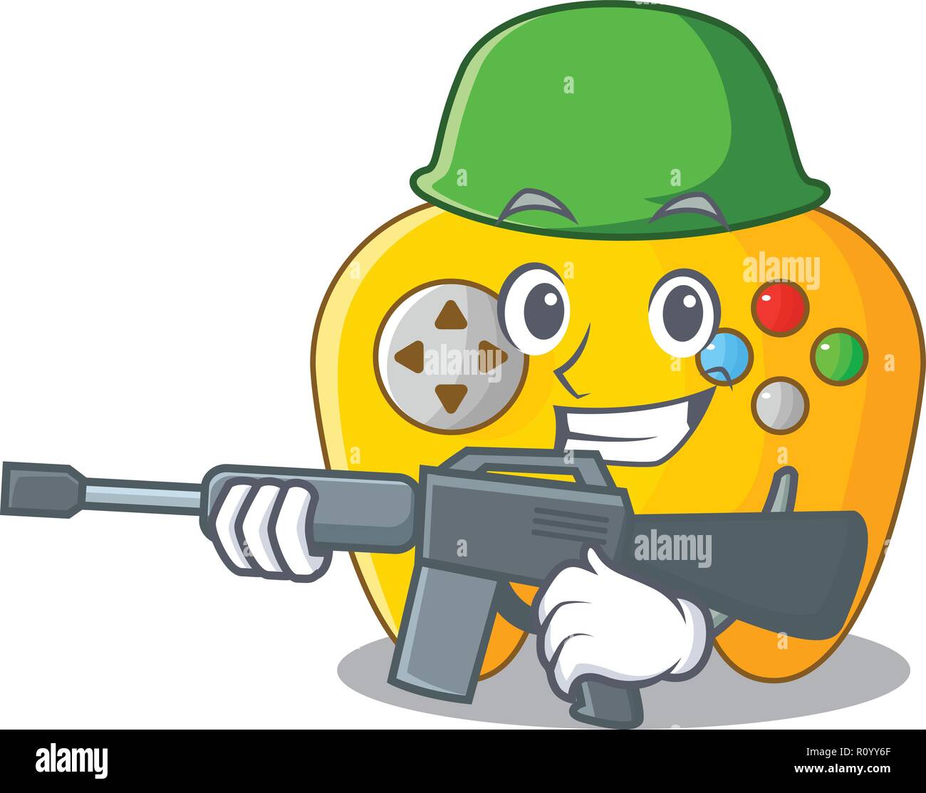 Army modern game shaped controller cartoon wood Stock Vector