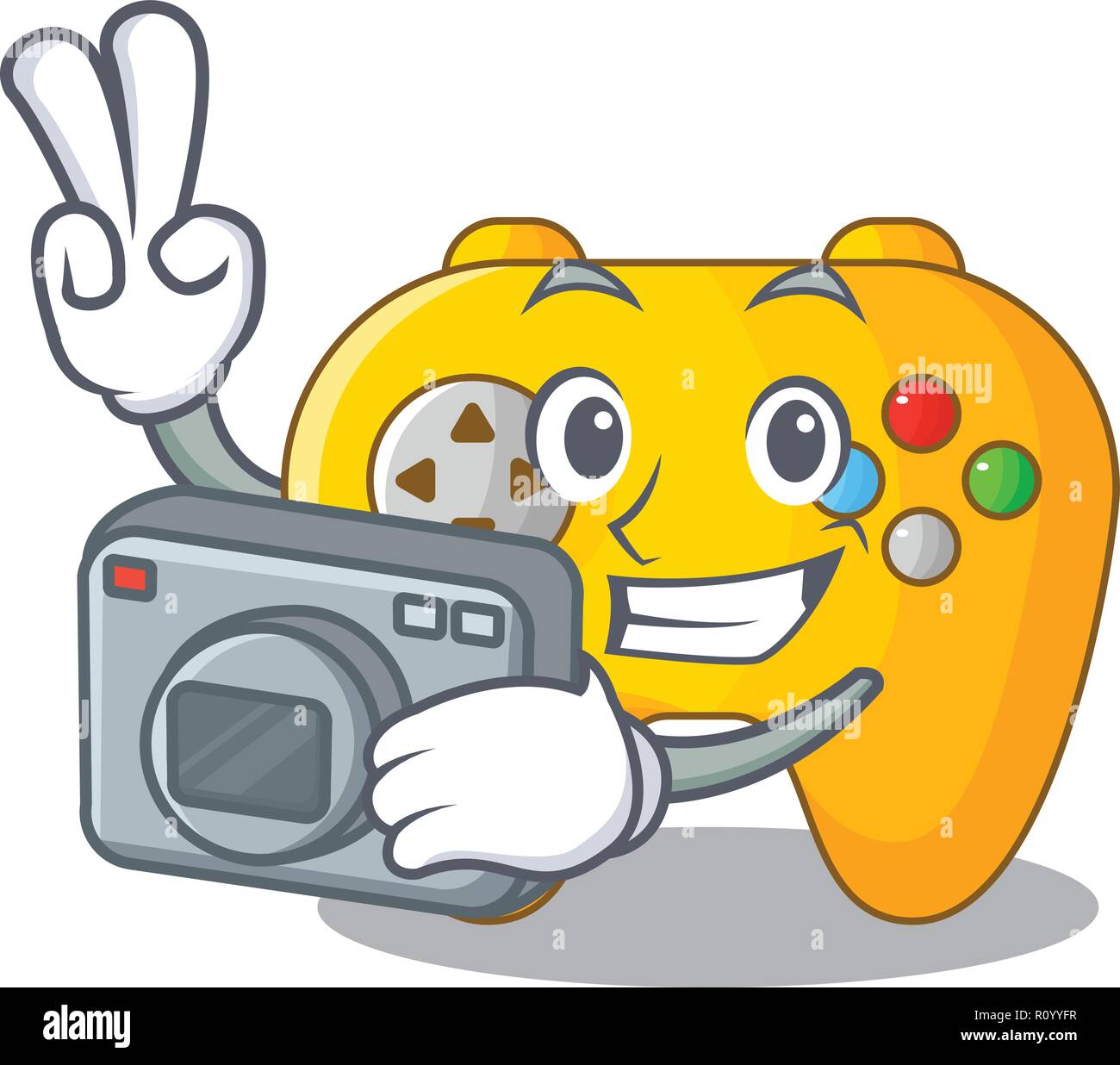Photographer Video game controller shaped on charcter Stock Vector