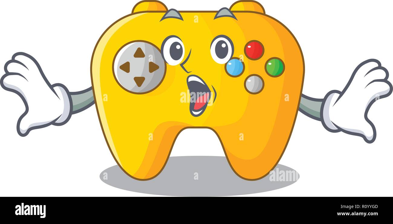Surprised Video game controller shaped on charcter Stock Vector