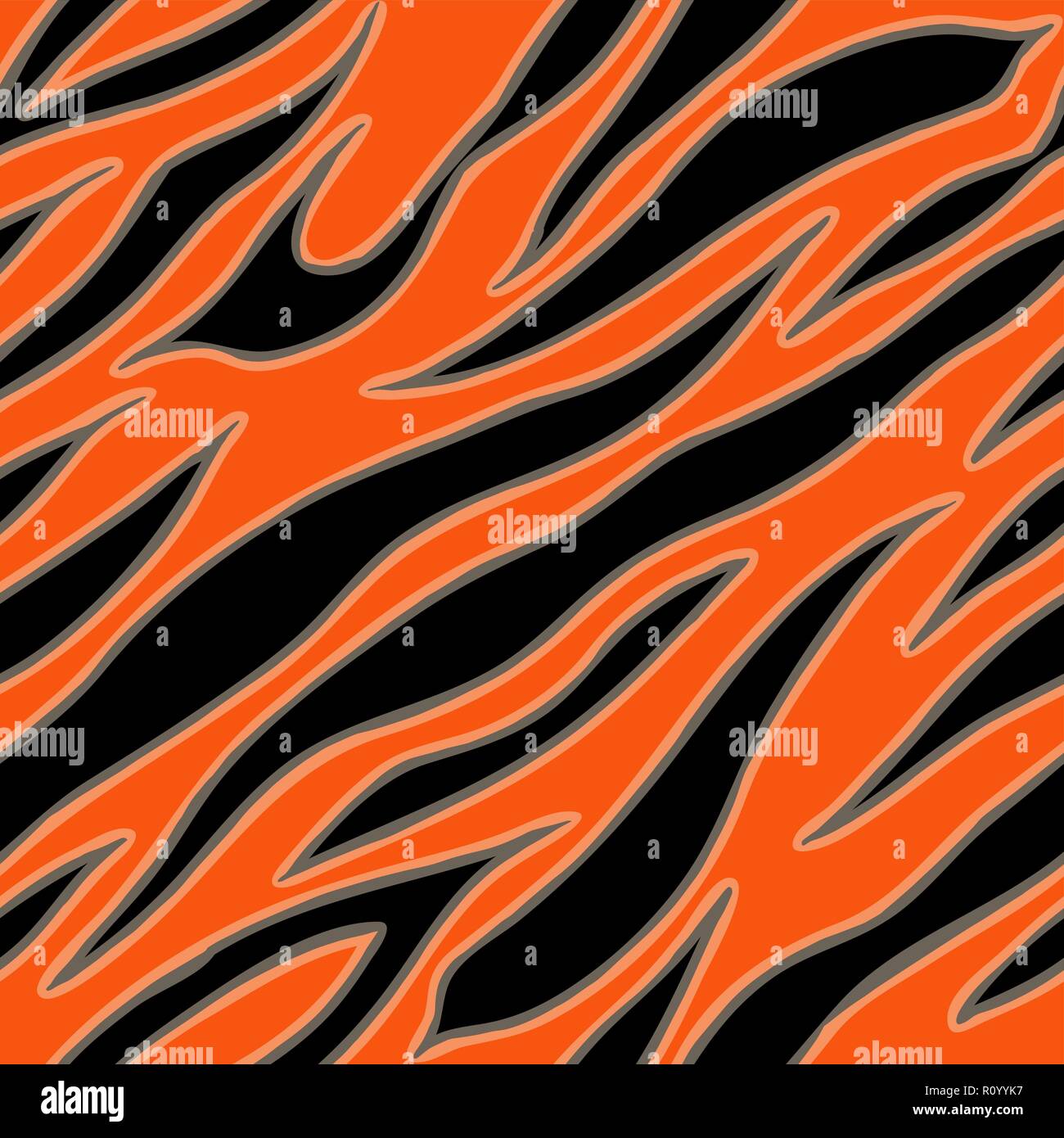 Tiger fur terracotta orange skin texture seamless Vector Image