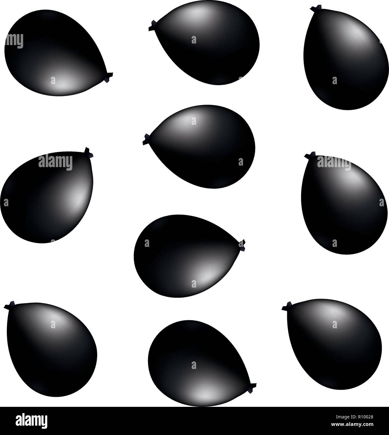 black balloons glowing decoration party vector illustration Stock ...