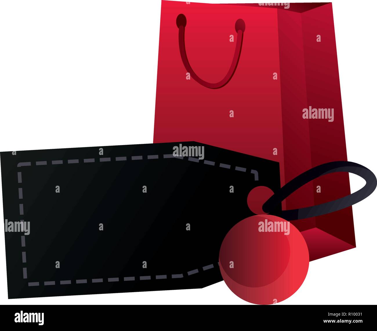 shopping bag tag price market vector illustration Stock